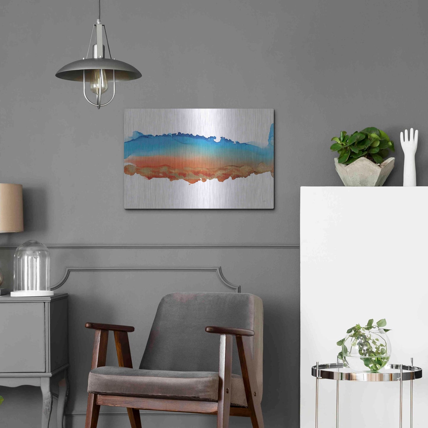 Luxe Metal Art 'Coastal Ink VII' by Chris Paschke, Metal Wall Art,24x16