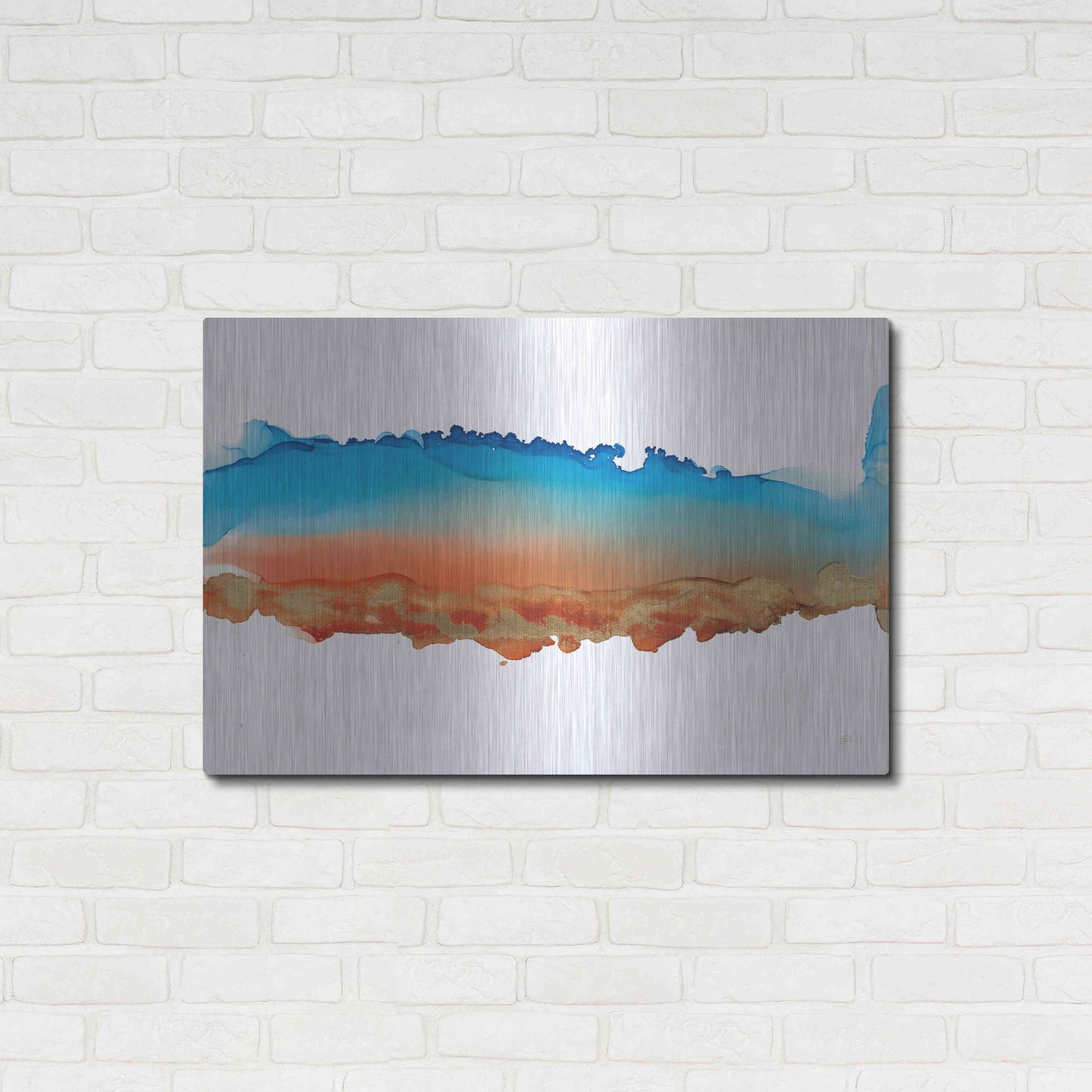 Luxe Metal Art 'Coastal Ink VII' by Chris Paschke, Metal Wall Art,36x24