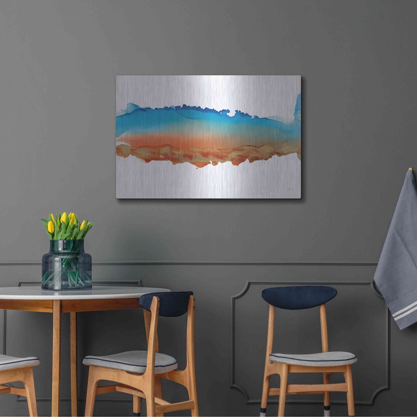 Luxe Metal Art 'Coastal Ink VII' by Chris Paschke, Metal Wall Art,36x24