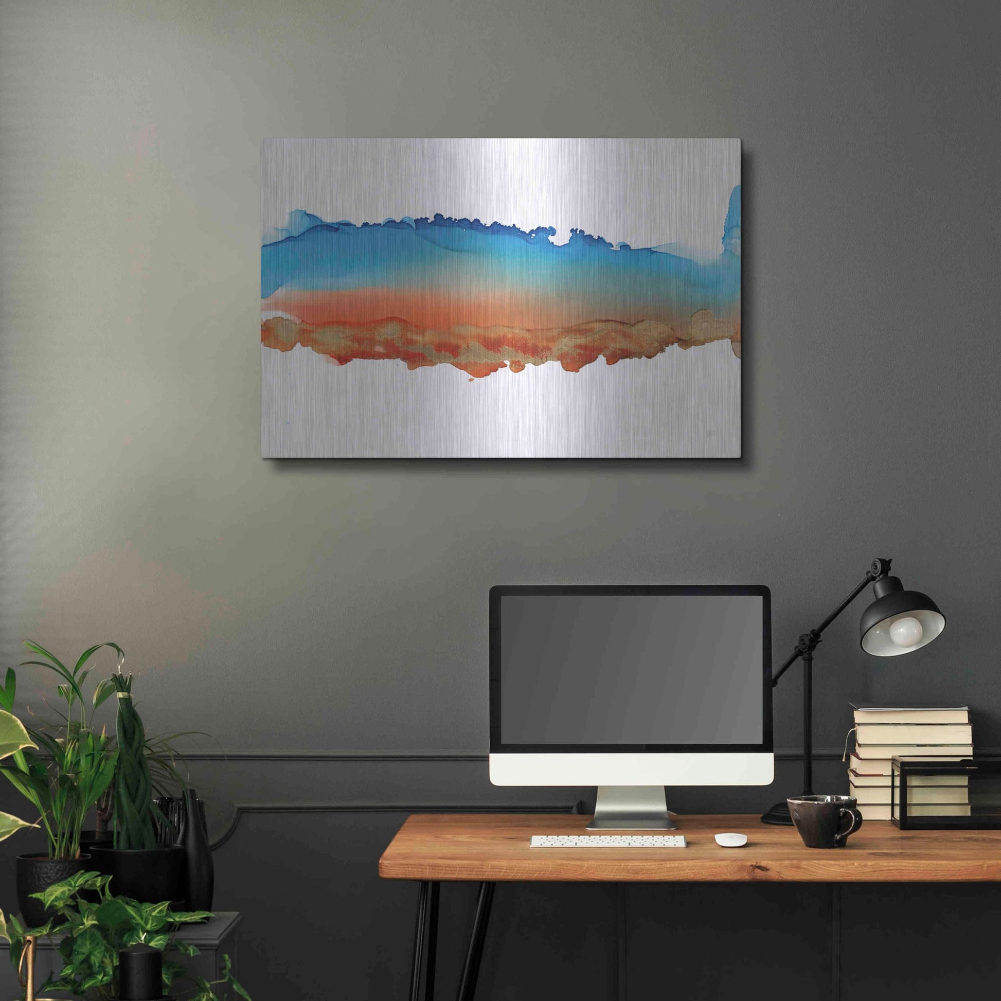 Luxe Metal Art 'Coastal Ink VII' by Chris Paschke, Metal Wall Art,36x24