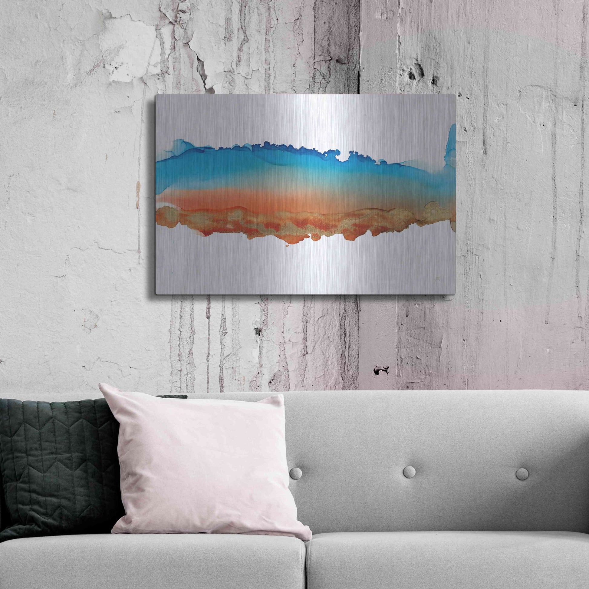 Luxe Metal Art 'Coastal Ink VII' by Chris Paschke, Metal Wall Art,36x24