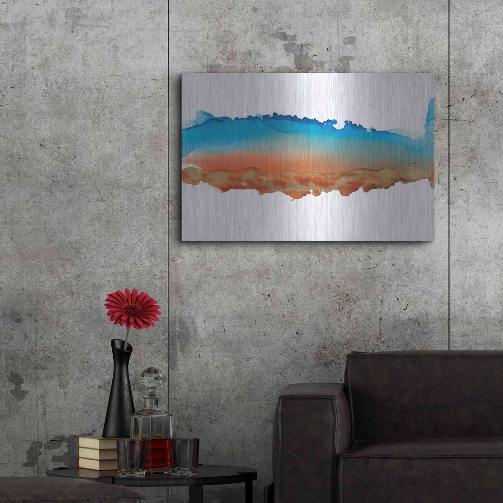 Luxe Metal Art 'Coastal Ink VII' by Chris Paschke, Metal Wall Art,36x24