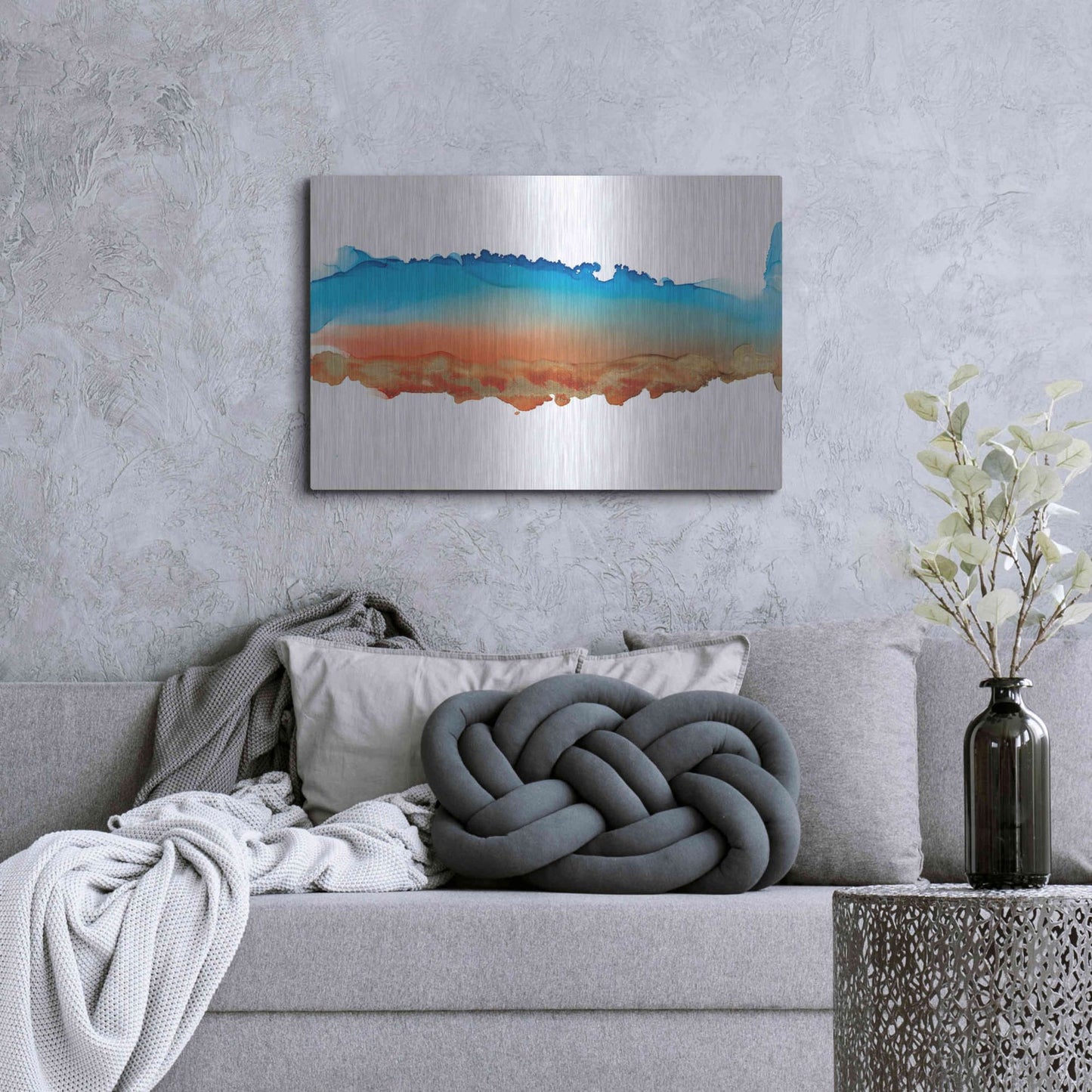 Luxe Metal Art 'Coastal Ink VII' by Chris Paschke, Metal Wall Art,36x24