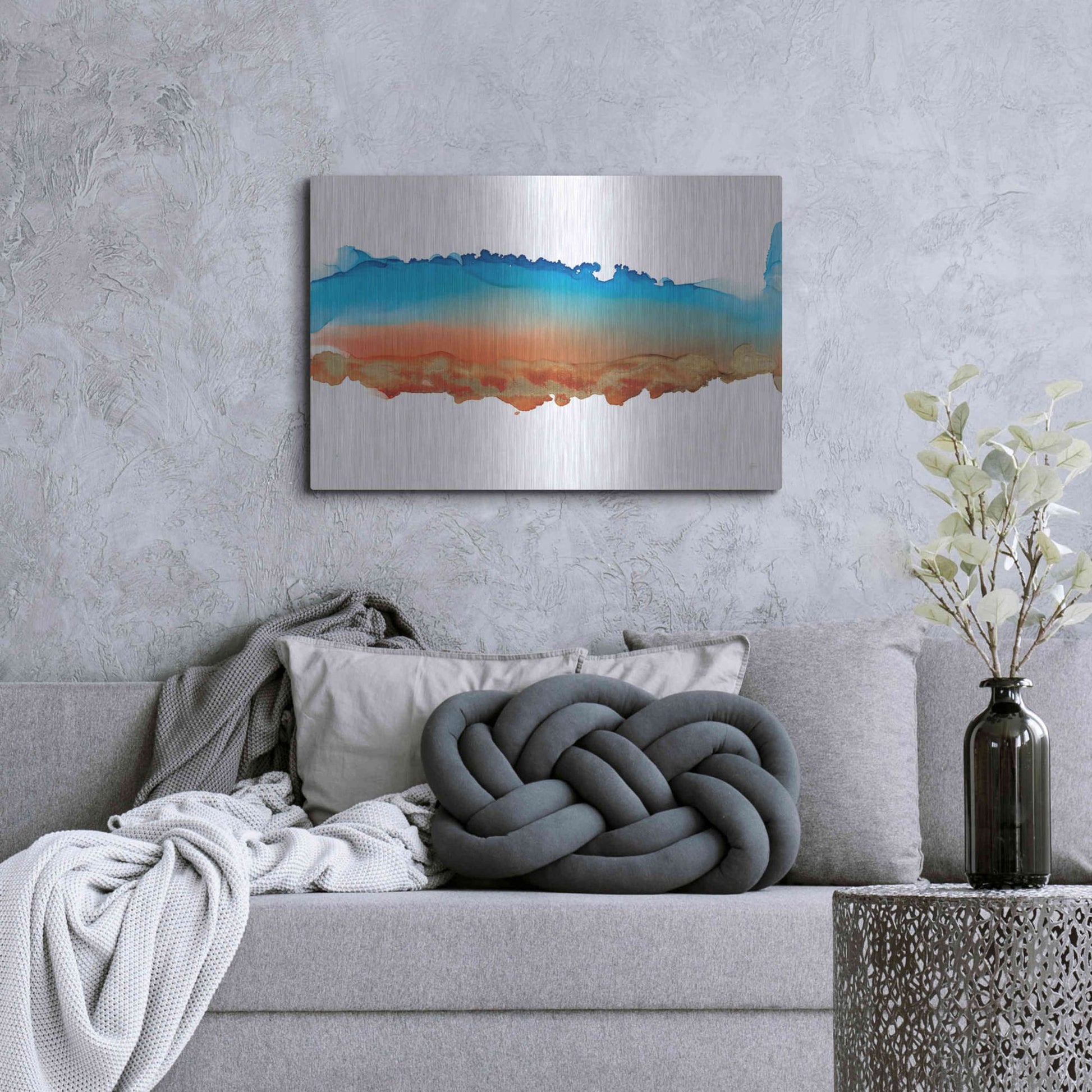 Luxe Metal Art 'Coastal Ink VII' by Chris Paschke, Metal Wall Art,36x24