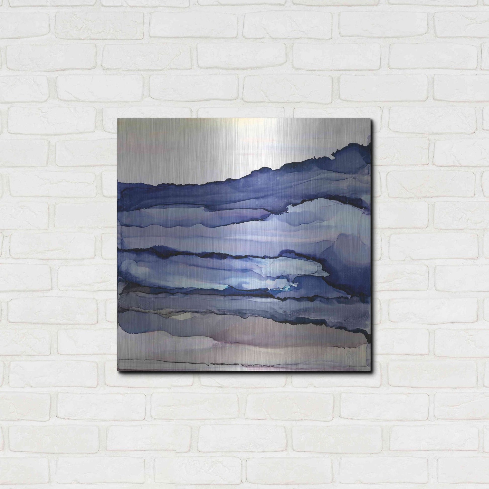 Luxe Metal Art 'Bluescape III' by Chris Paschke, Metal Wall Art,24x24