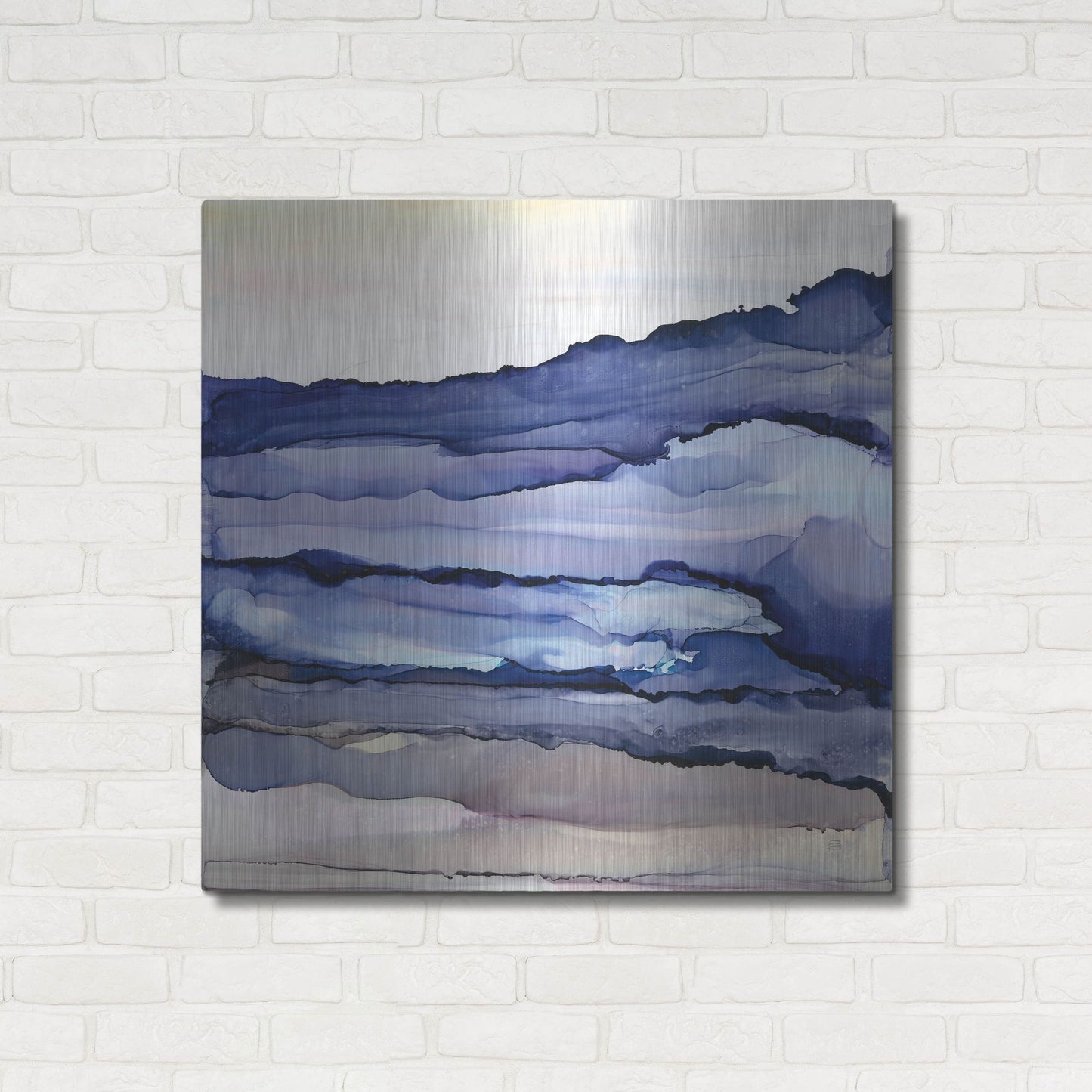 Luxe Metal Art 'Bluescape III' by Chris Paschke, Metal Wall Art,36x36