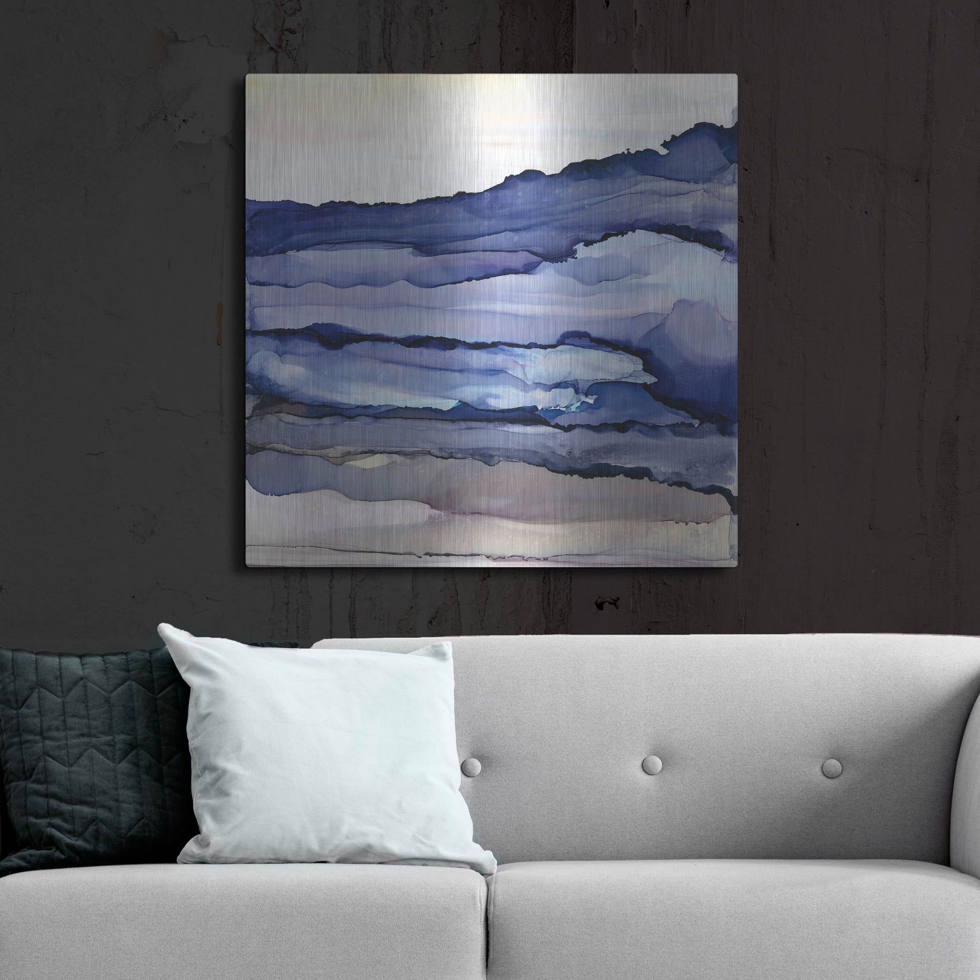 Luxe Metal Art 'Bluescape III' by Chris Paschke, Metal Wall Art,36x36