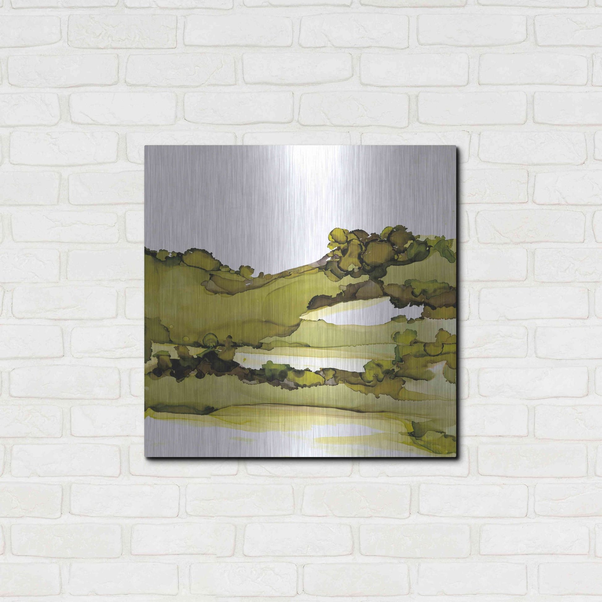 Luxe Metal Art 'Greenscape I' by Chris Paschke, Metal Wall Art,24x24
