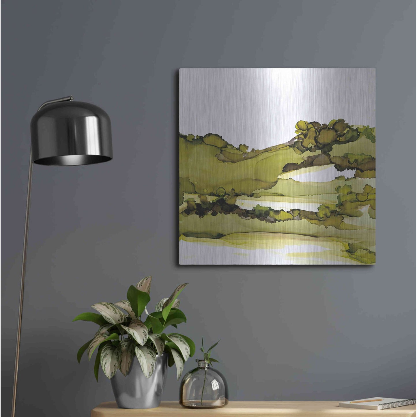 Luxe Metal Art 'Greenscape I' by Chris Paschke, Metal Wall Art,24x24