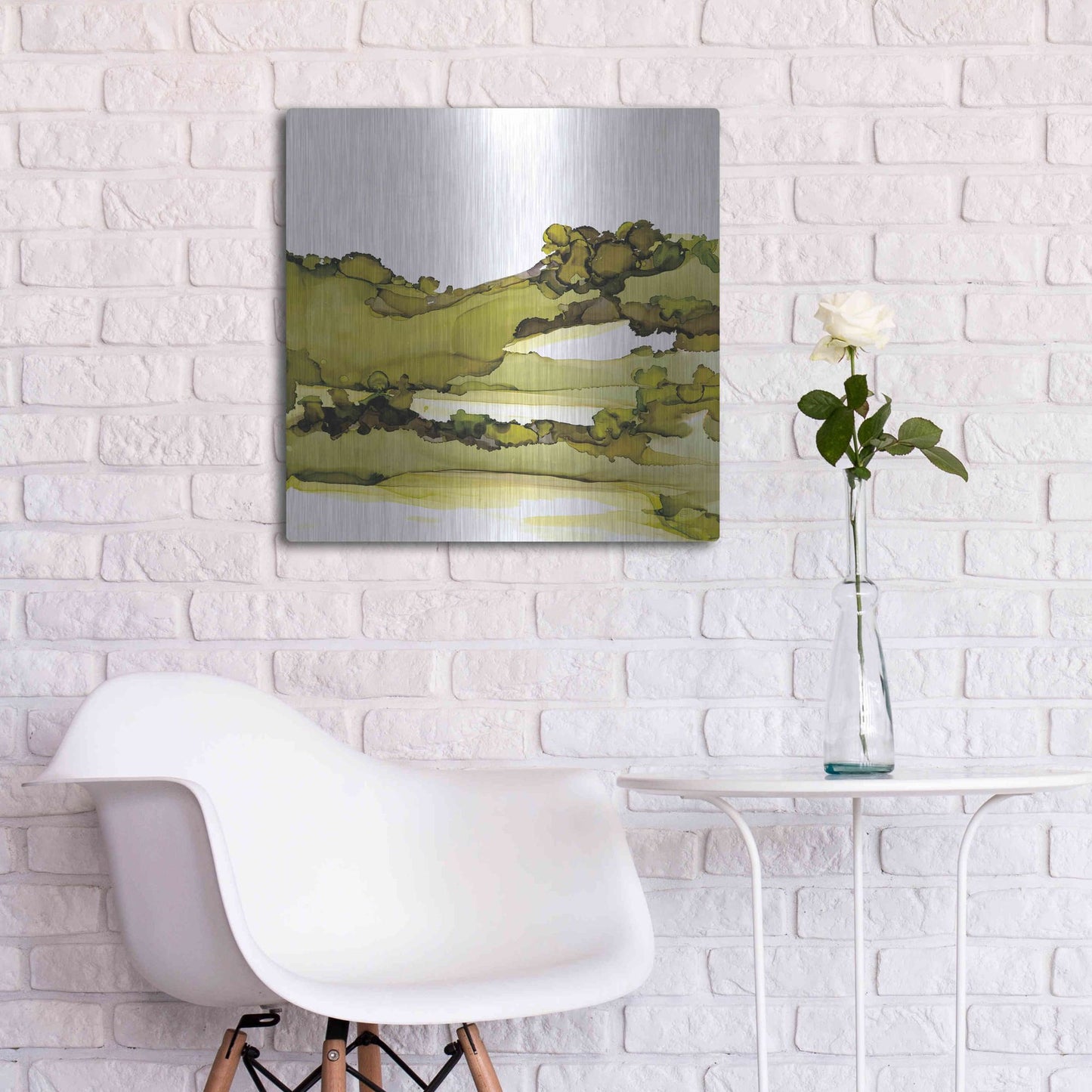 Luxe Metal Art 'Greenscape I' by Chris Paschke, Metal Wall Art,24x24