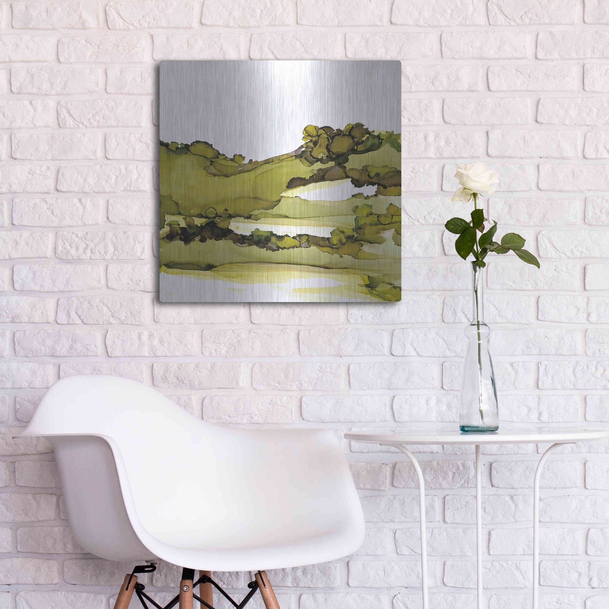 Luxe Metal Art 'Greenscape I' by Chris Paschke, Metal Wall Art,24x24