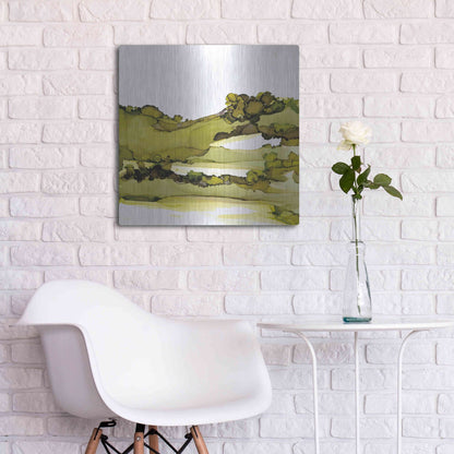 Luxe Metal Art 'Greenscape I' by Chris Paschke, Metal Wall Art,24x24