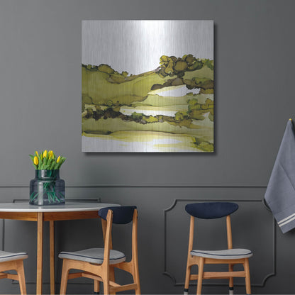 Luxe Metal Art 'Greenscape I' by Chris Paschke, Metal Wall Art,36x36
