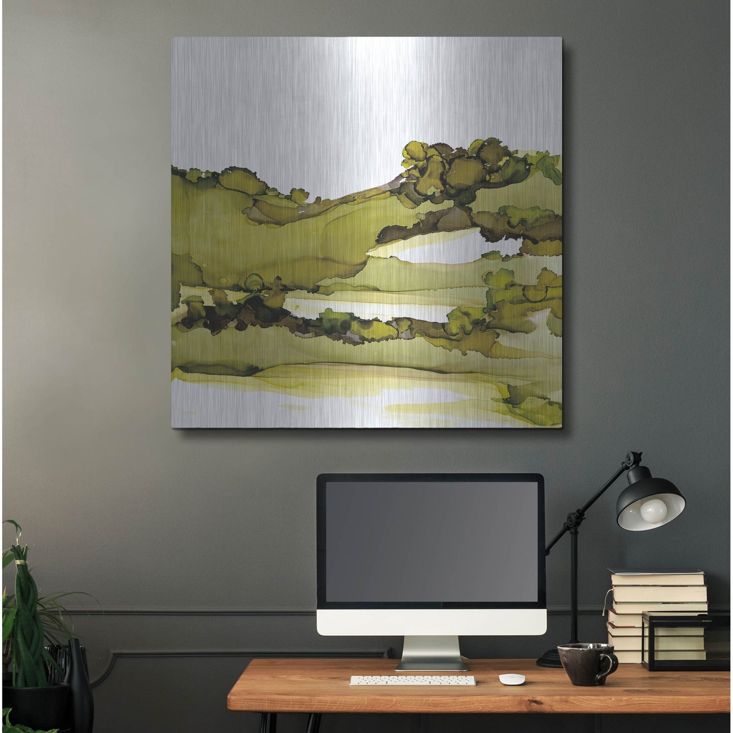 Luxe Metal Art 'Greenscape I' by Chris Paschke, Metal Wall Art,36x36