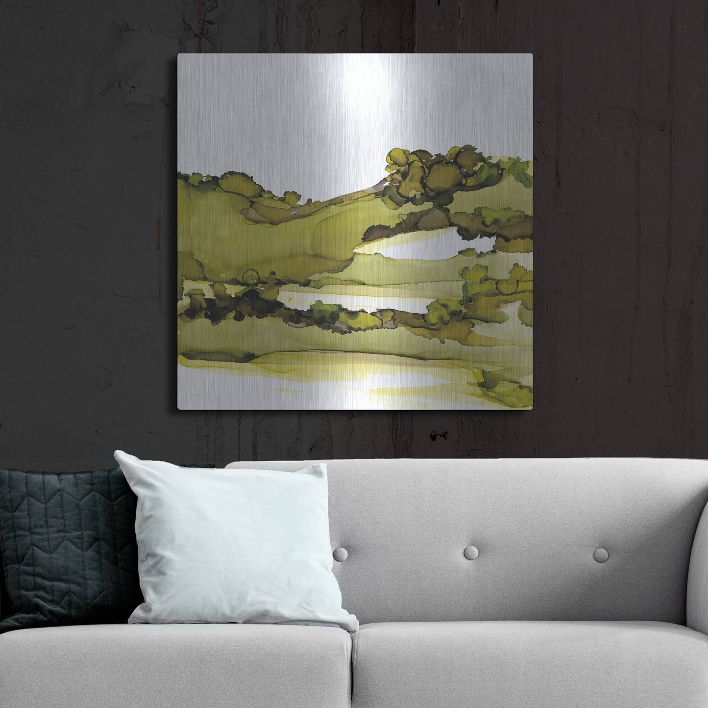 Luxe Metal Art 'Greenscape I' by Chris Paschke, Metal Wall Art,36x36