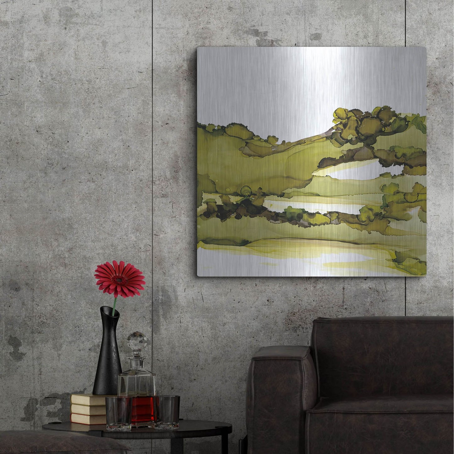 Luxe Metal Art 'Greenscape I' by Chris Paschke, Metal Wall Art,36x36