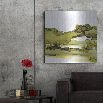 Luxe Metal Art 'Greenscape I' by Chris Paschke, Metal Wall Art,36x36