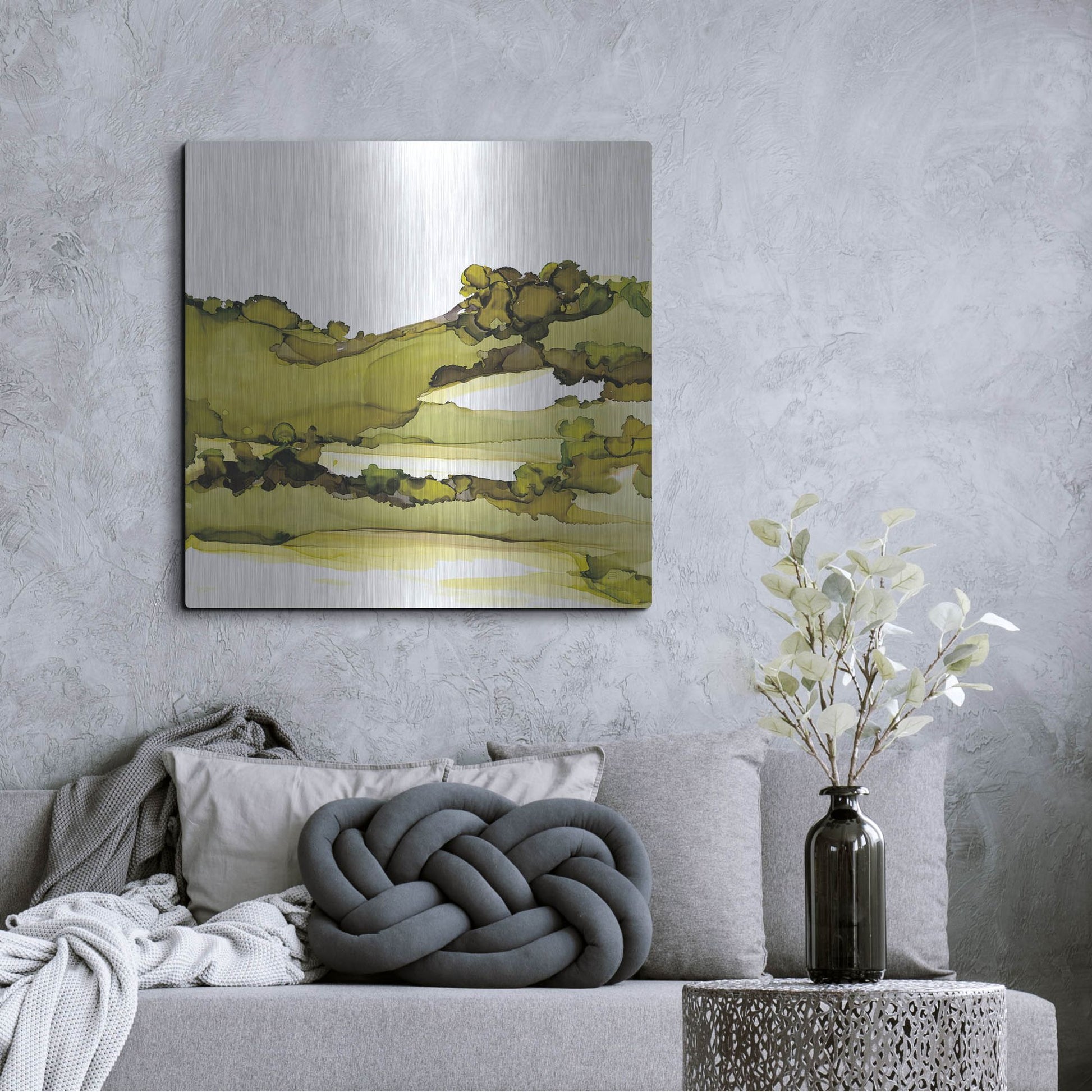 Luxe Metal Art 'Greenscape I' by Chris Paschke, Metal Wall Art,36x36