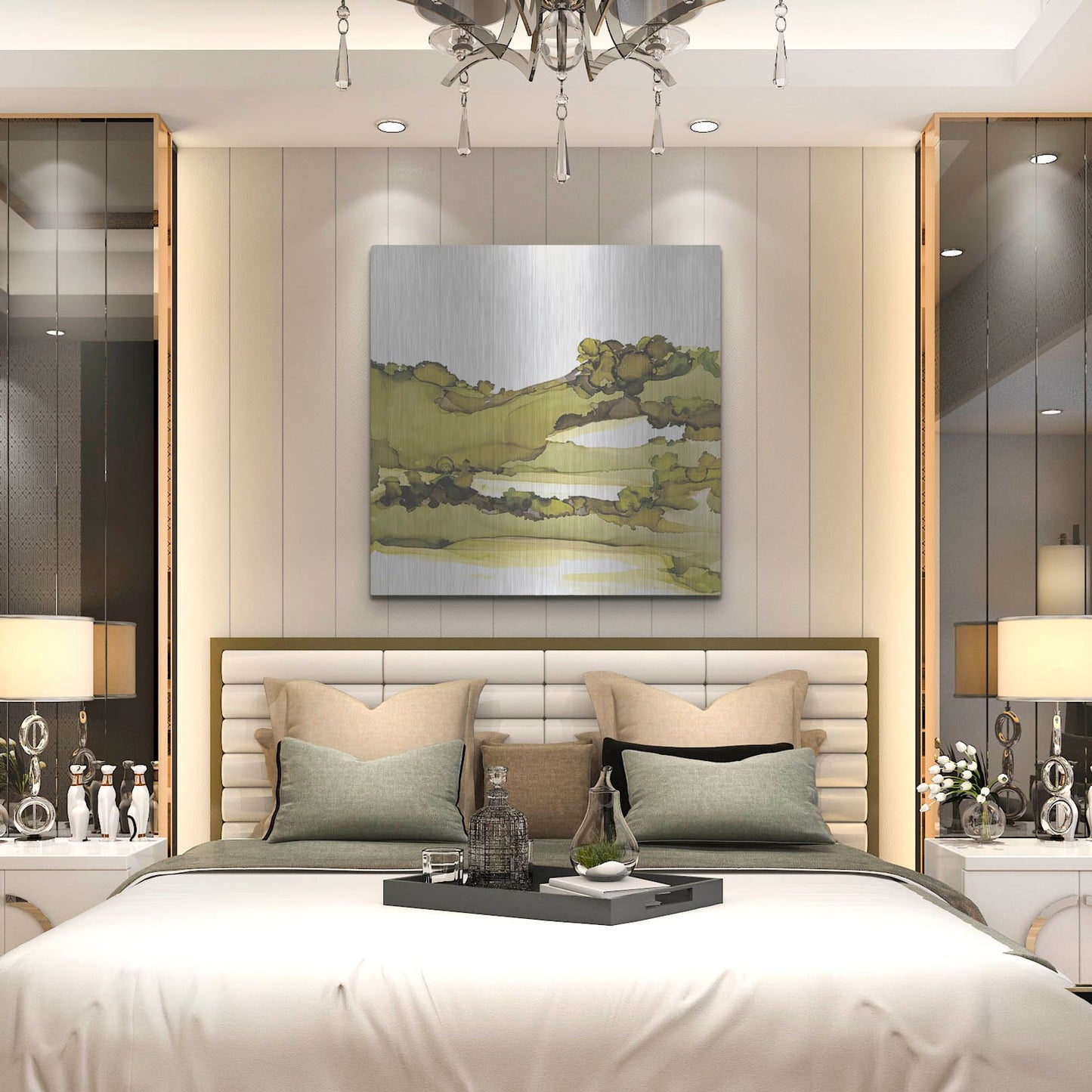 Luxe Metal Art 'Greenscape I' by Chris Paschke, Metal Wall Art,36x36