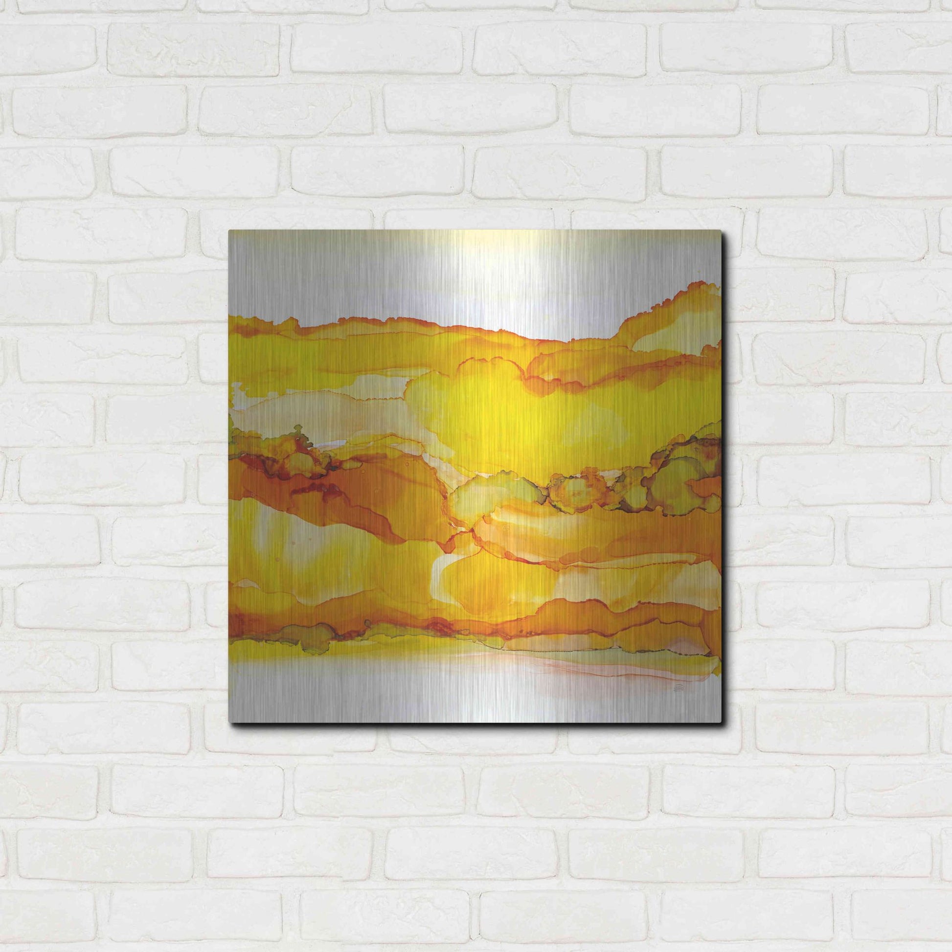 Luxe Metal Art 'Yellowscape II' by Chris Paschke, Metal Wall Art,24x24