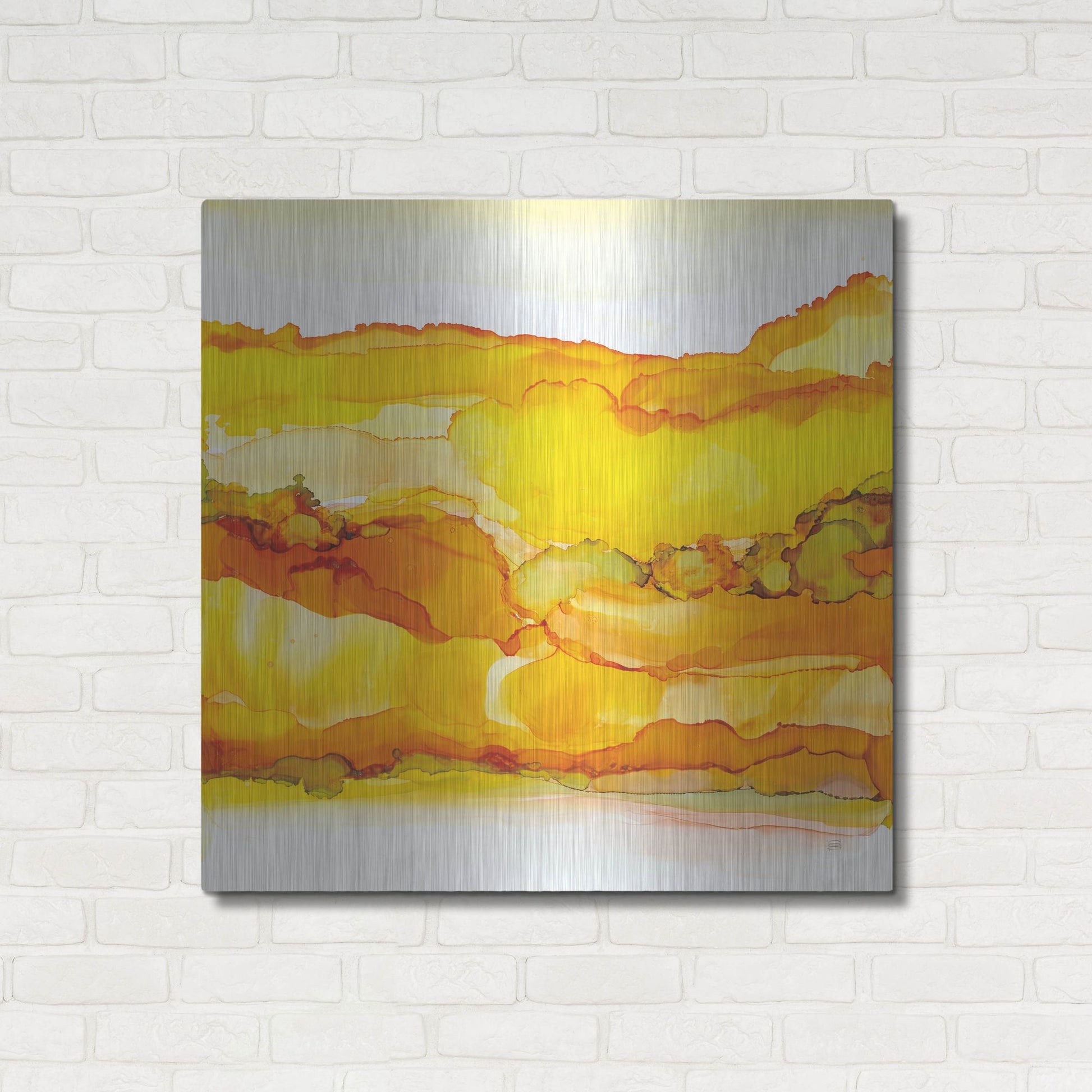 Luxe Metal Art 'Yellowscape II' by Chris Paschke, Metal Wall Art,36x36