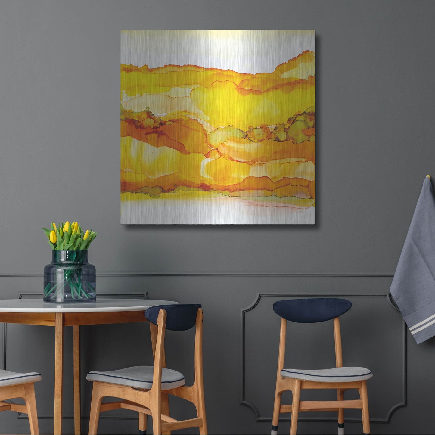 Luxe Metal Art 'Yellowscape II' by Chris Paschke, Metal Wall Art,36x36