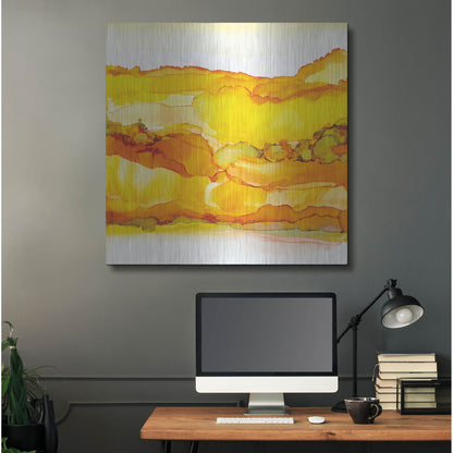 Luxe Metal Art 'Yellowscape II' by Chris Paschke, Metal Wall Art,36x36