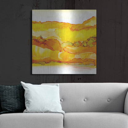Luxe Metal Art 'Yellowscape II' by Chris Paschke, Metal Wall Art,36x36