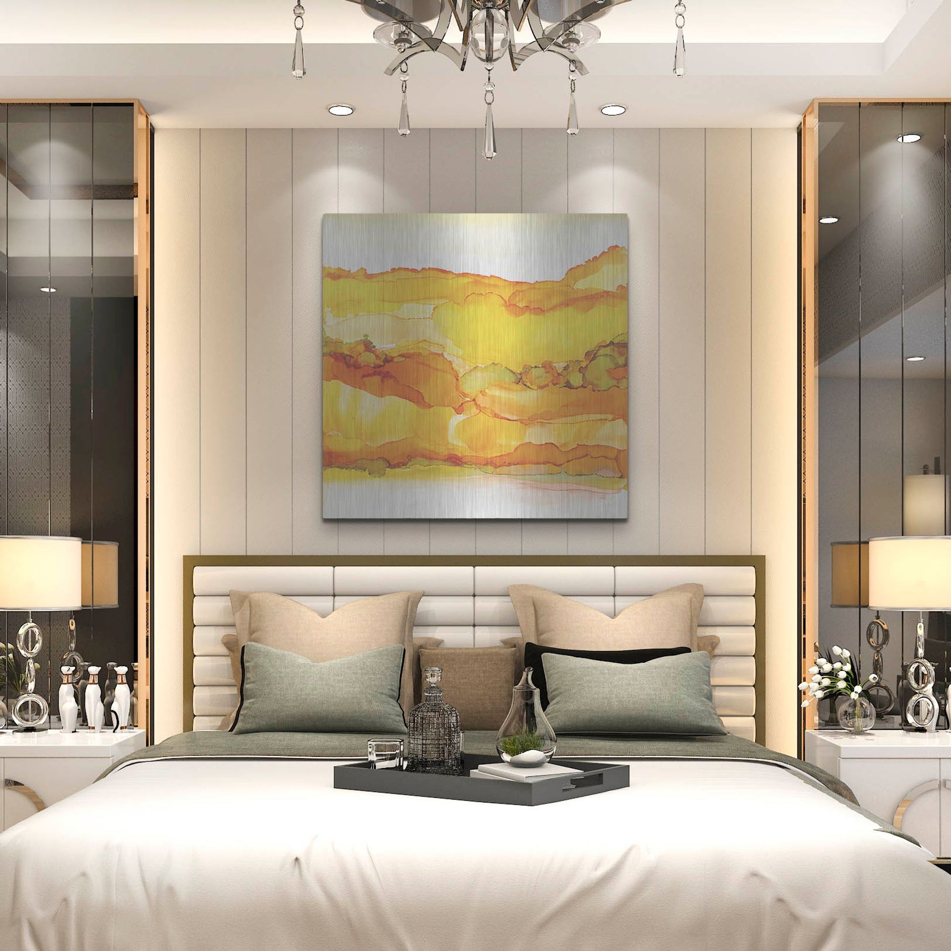 Luxe Metal Art 'Yellowscape II' by Chris Paschke, Metal Wall Art,36x36