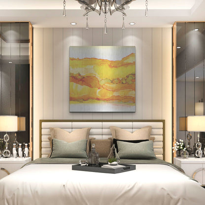 Luxe Metal Art 'Yellowscape II' by Chris Paschke, Metal Wall Art,36x36