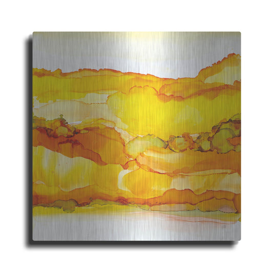 Luxe Metal Art 'Yellowscape II' by Chris Paschke, Metal Wall Art