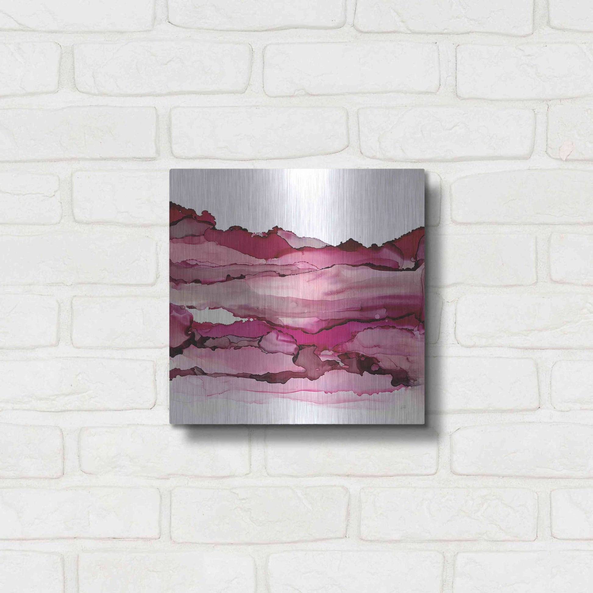 Luxe Metal Art 'Pinkscape II' by Chris Paschke, Metal Wall Art,12x12