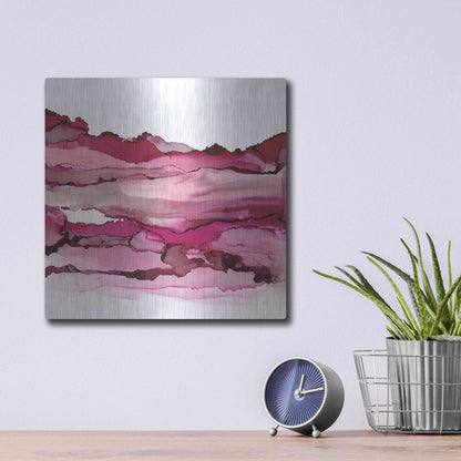 Luxe Metal Art 'Pinkscape II' by Chris Paschke, Metal Wall Art,12x12