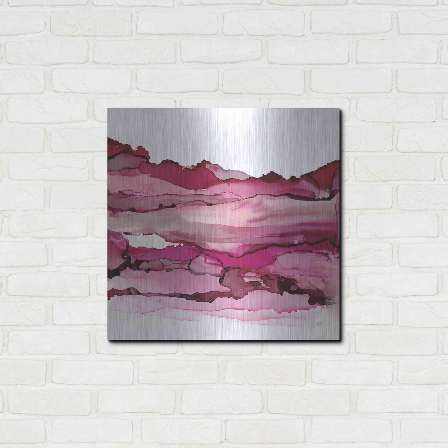 Luxe Metal Art 'Pinkscape II' by Chris Paschke, Metal Wall Art,24x24