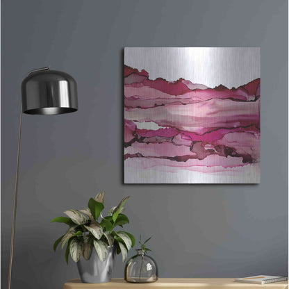 Luxe Metal Art 'Pinkscape II' by Chris Paschke, Metal Wall Art,24x24