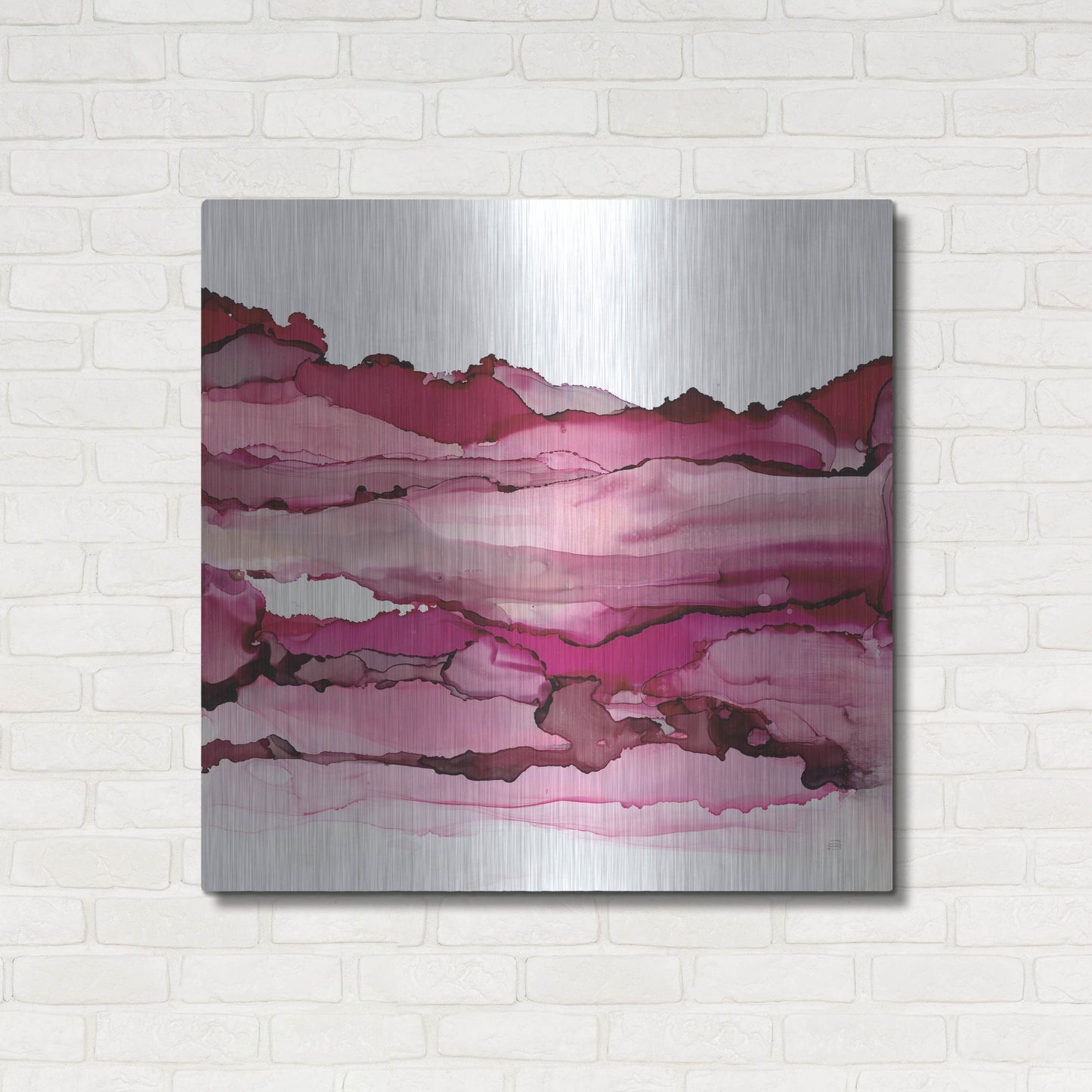 Luxe Metal Art 'Pinkscape II' by Chris Paschke, Metal Wall Art,36x36