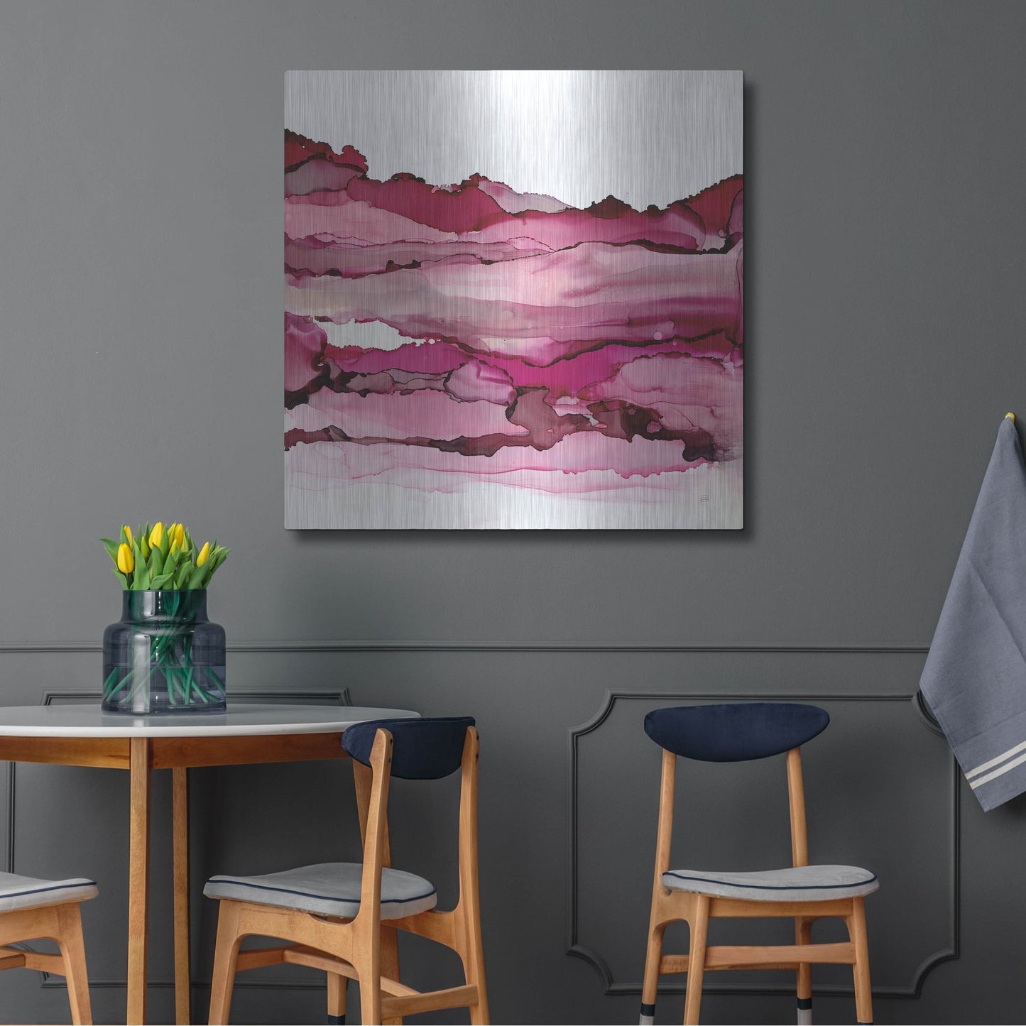 Luxe Metal Art 'Pinkscape II' by Chris Paschke, Metal Wall Art,36x36