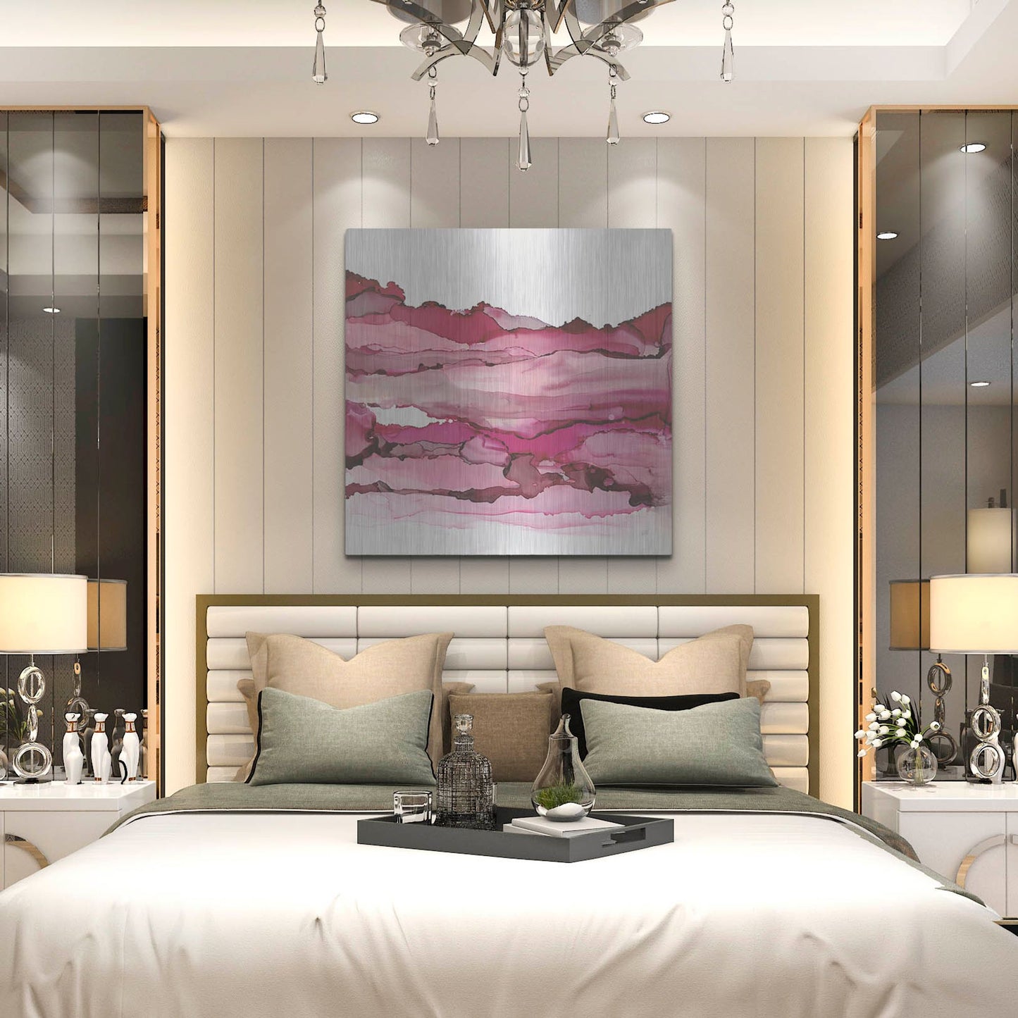 Luxe Metal Art 'Pinkscape II' by Chris Paschke, Metal Wall Art,36x36