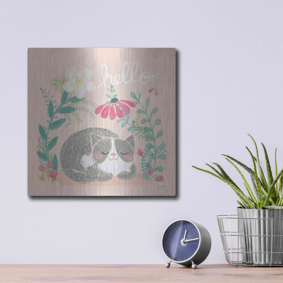 'Garden Friends VI' by Mary Urban – Metal Wall Art, 12x12 room view