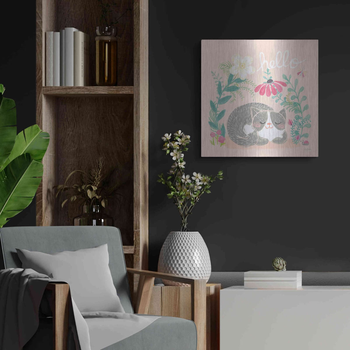 'Garden Friends VI' by Mary Urban – Metal Wall Art, 24x24 room view