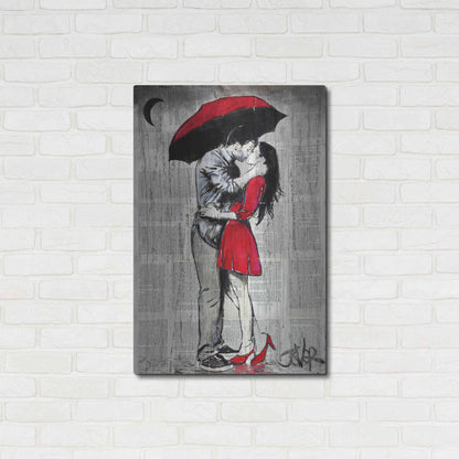 Luxe Metal Art 'Red Rainy Love' by Loui Jover, Metal Wall Art,24x36