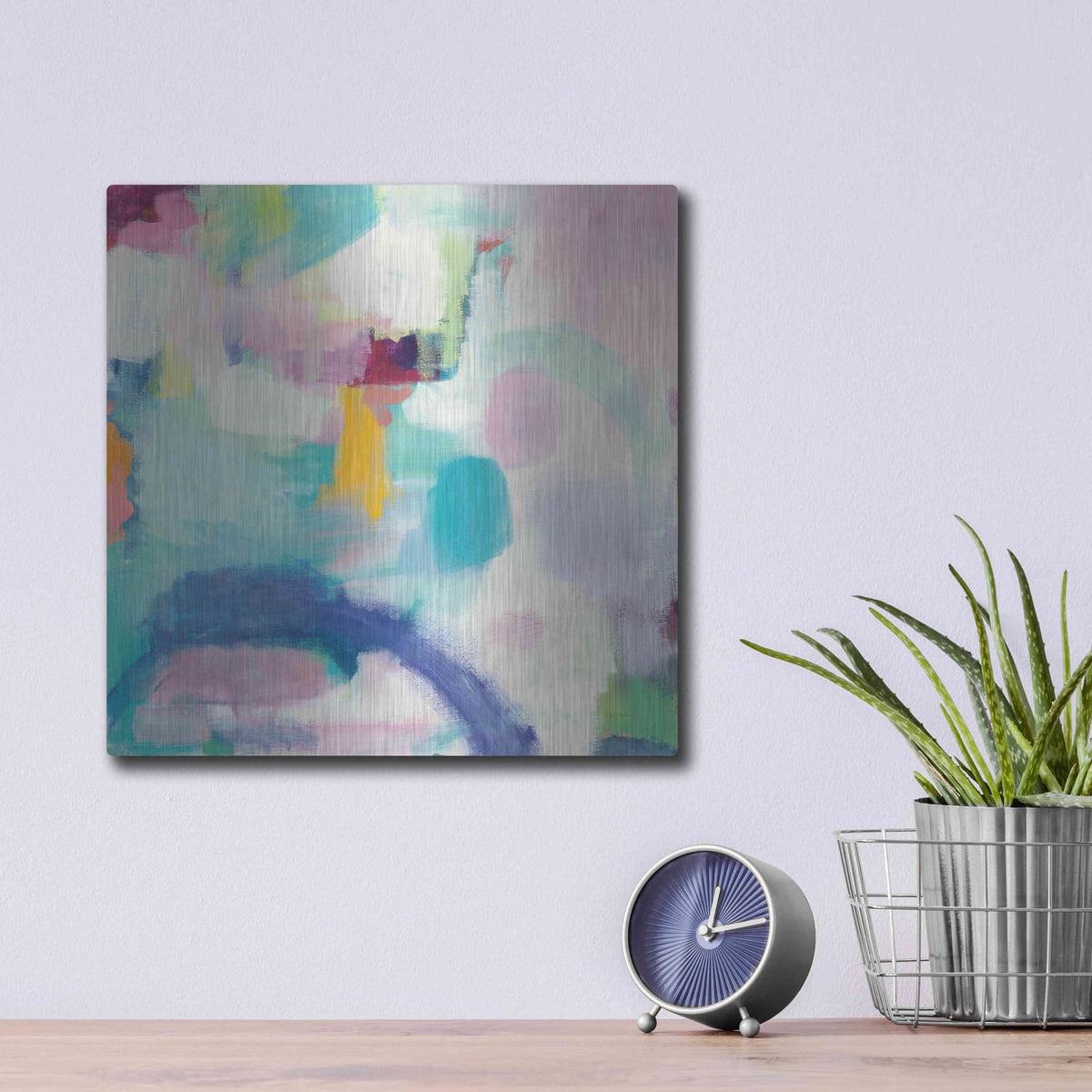 'Trial and Airy Bright' by Mary Urban – Metal Wall Art, 12x12 room view