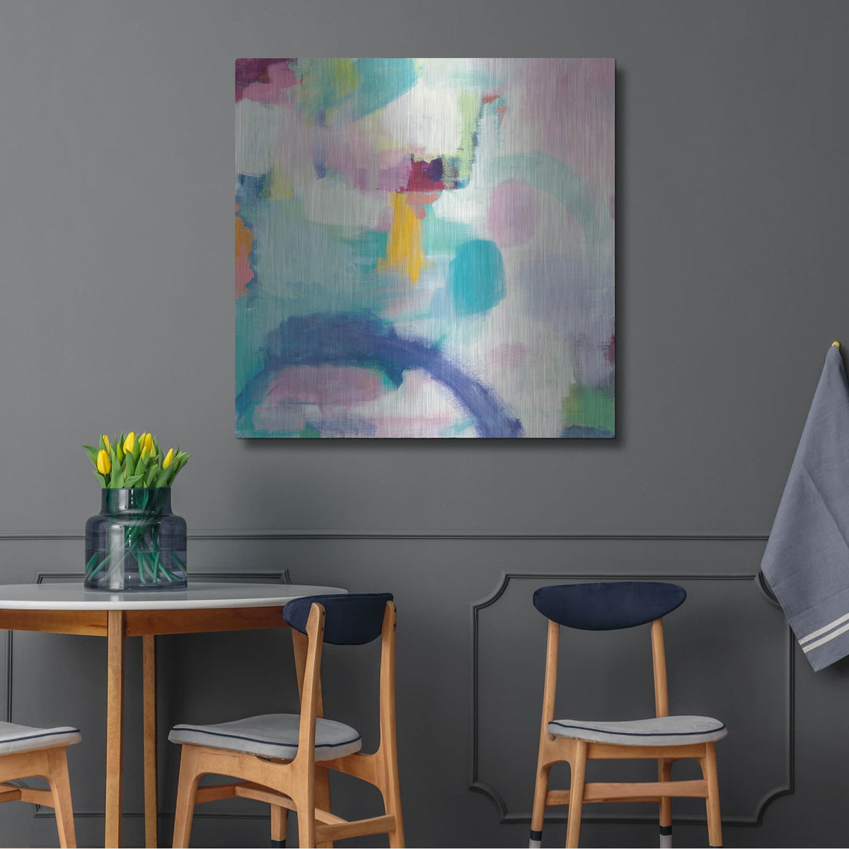 'Trial and Airy Bright' by Mary Urban – Metal Wall Art, 36x36 room view