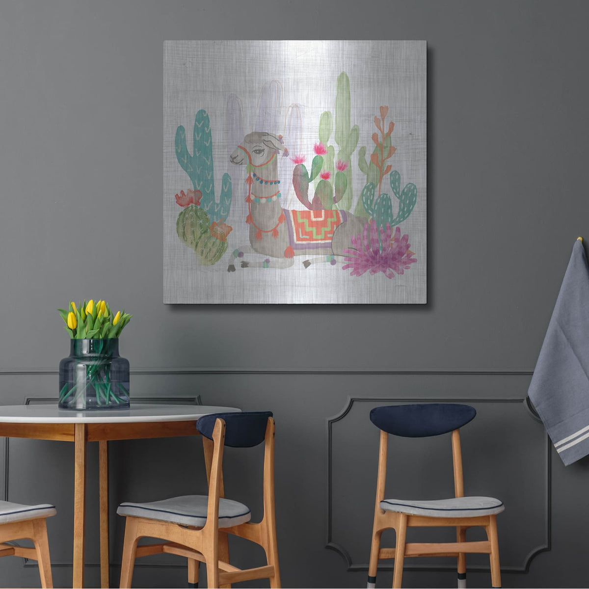 'Lovely Llamas I' by Mary Urban – Metal Wall Art, 36x36 room view
