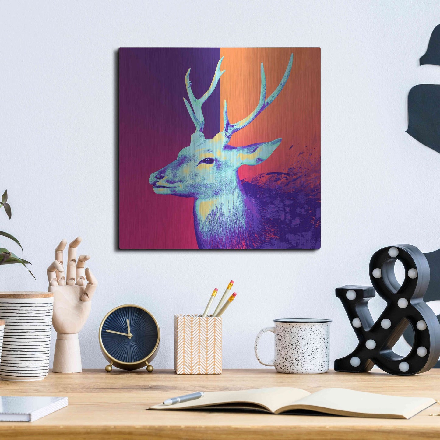 Luxe Metal Art 'A Deer', Metal Wall Art,12x12