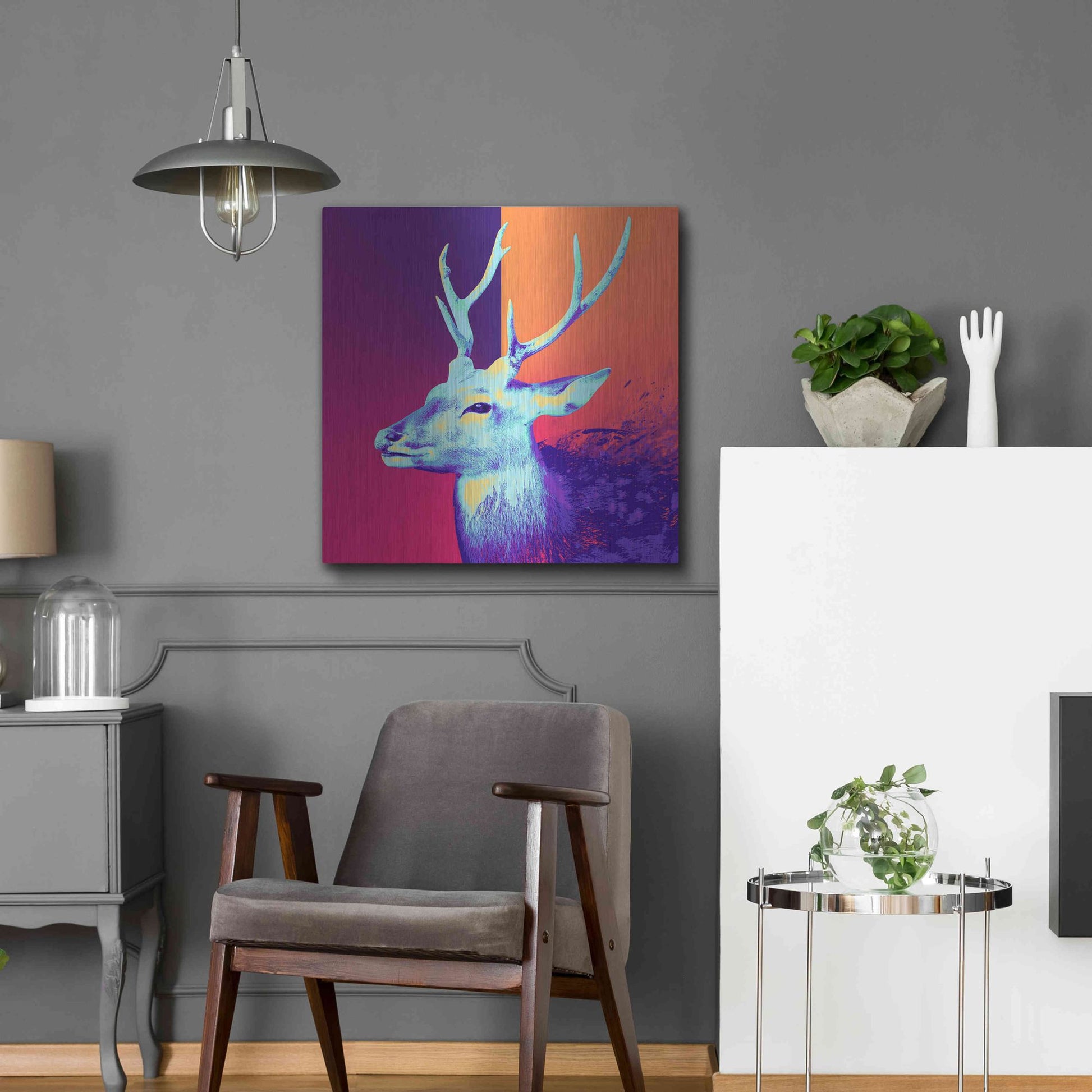 Luxe Metal Art 'A Deer', Metal Wall Art,24x24