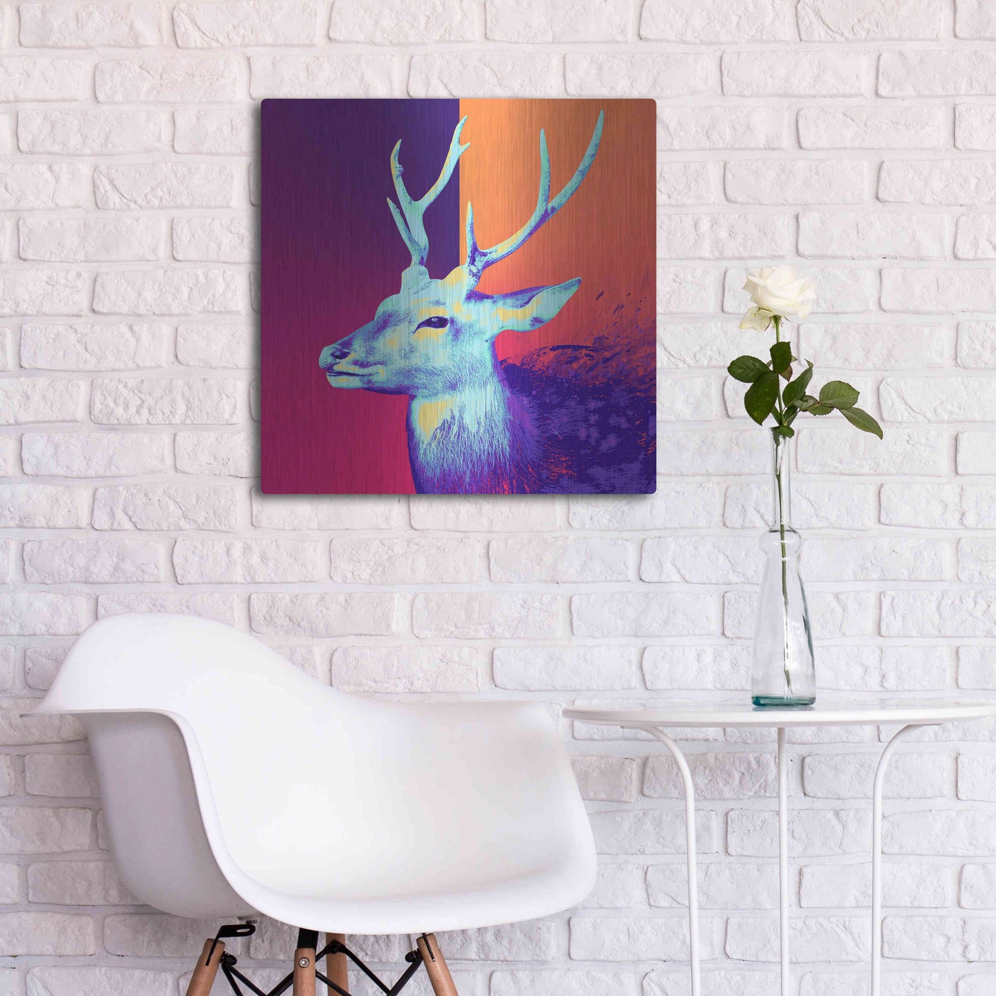 Luxe Metal Art 'A Deer', Metal Wall Art,24x24