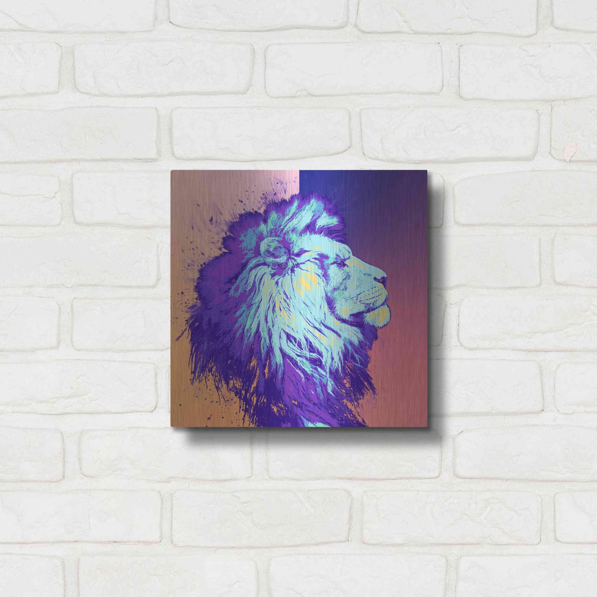 Luxe Metal Art 'A Lion', Metal Wall Art,12x12