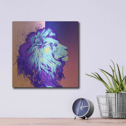 Luxe Metal Art 'A Lion', Metal Wall Art,12x12