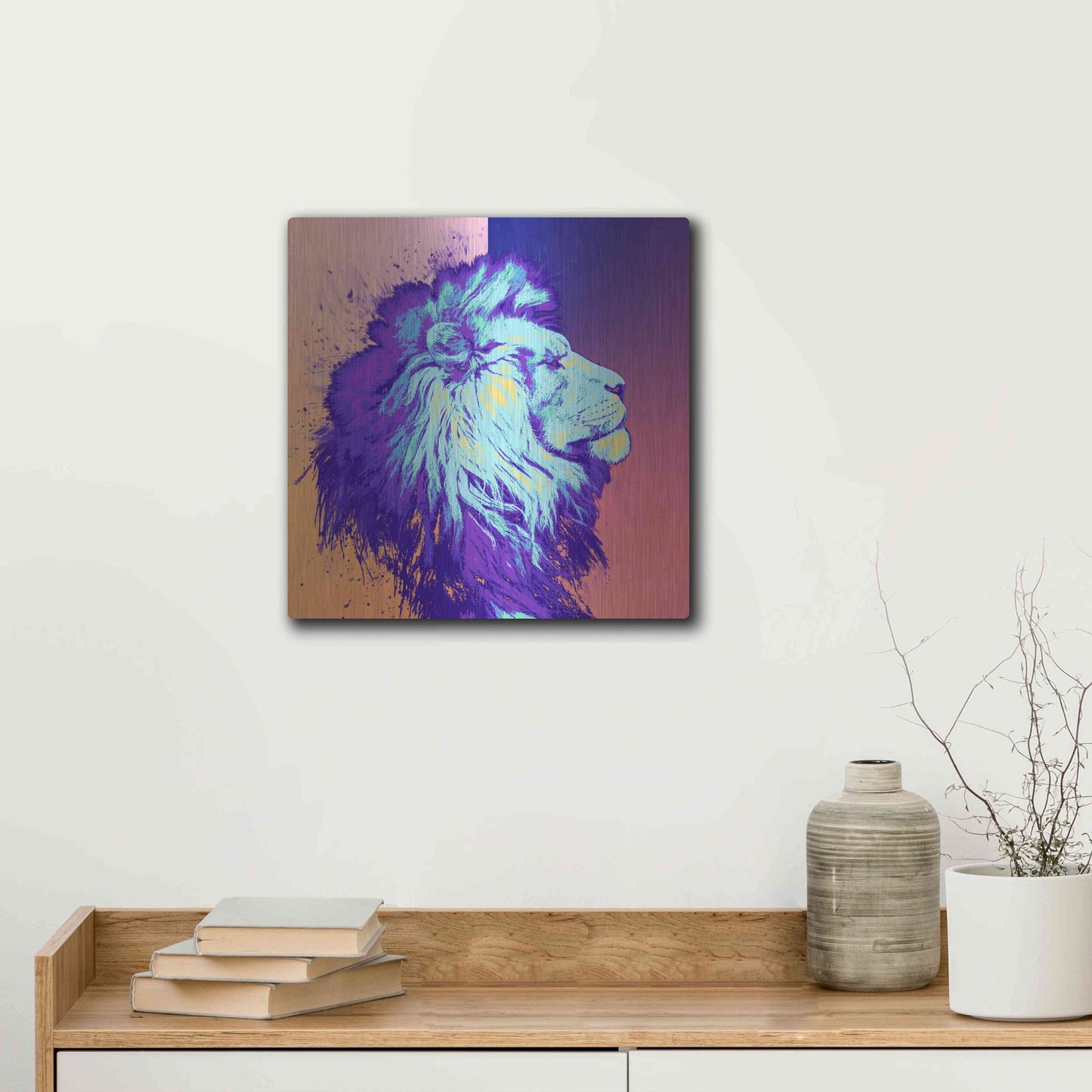 Luxe Metal Art 'A Lion', Metal Wall Art,12x12
